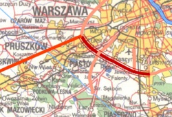 szkic przebiegu S-2 w Warszawie
